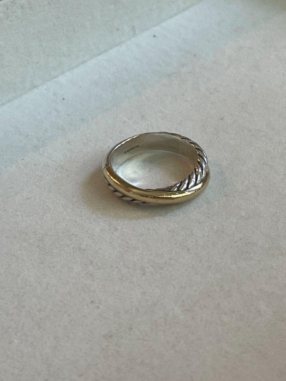 David Yurman Women's Crossover Ring in Sterling Silver and 18k Yellow Gold -7